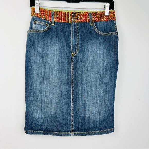 Vintage Betty Barlay Denim Pencil Midi Skirt Women Size 4 - Picture 5 of 16